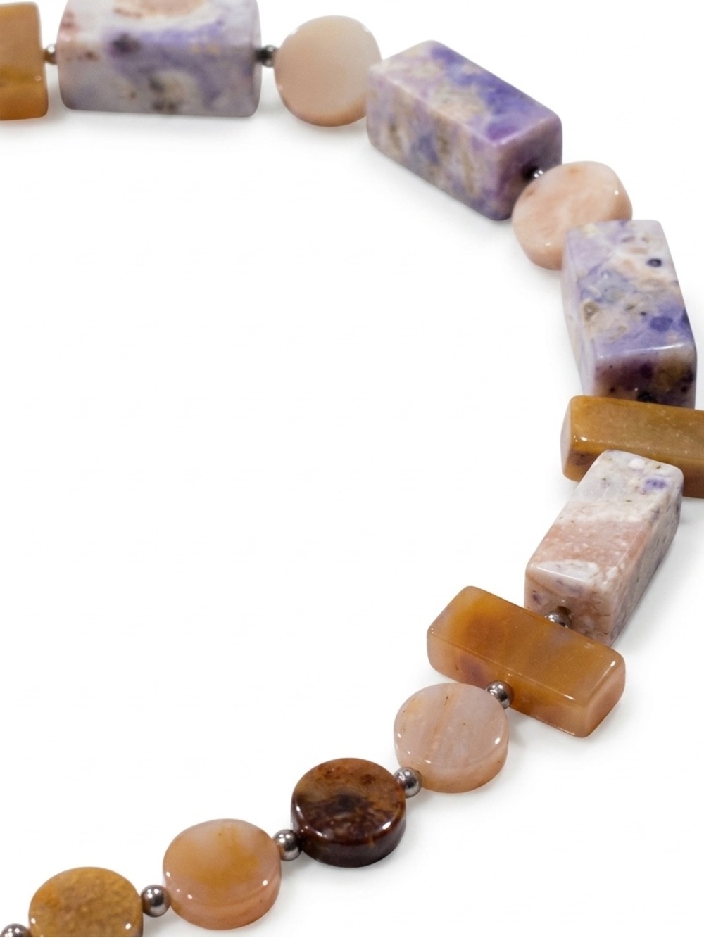 Agate and Jasper Gemstone Collar Necklace